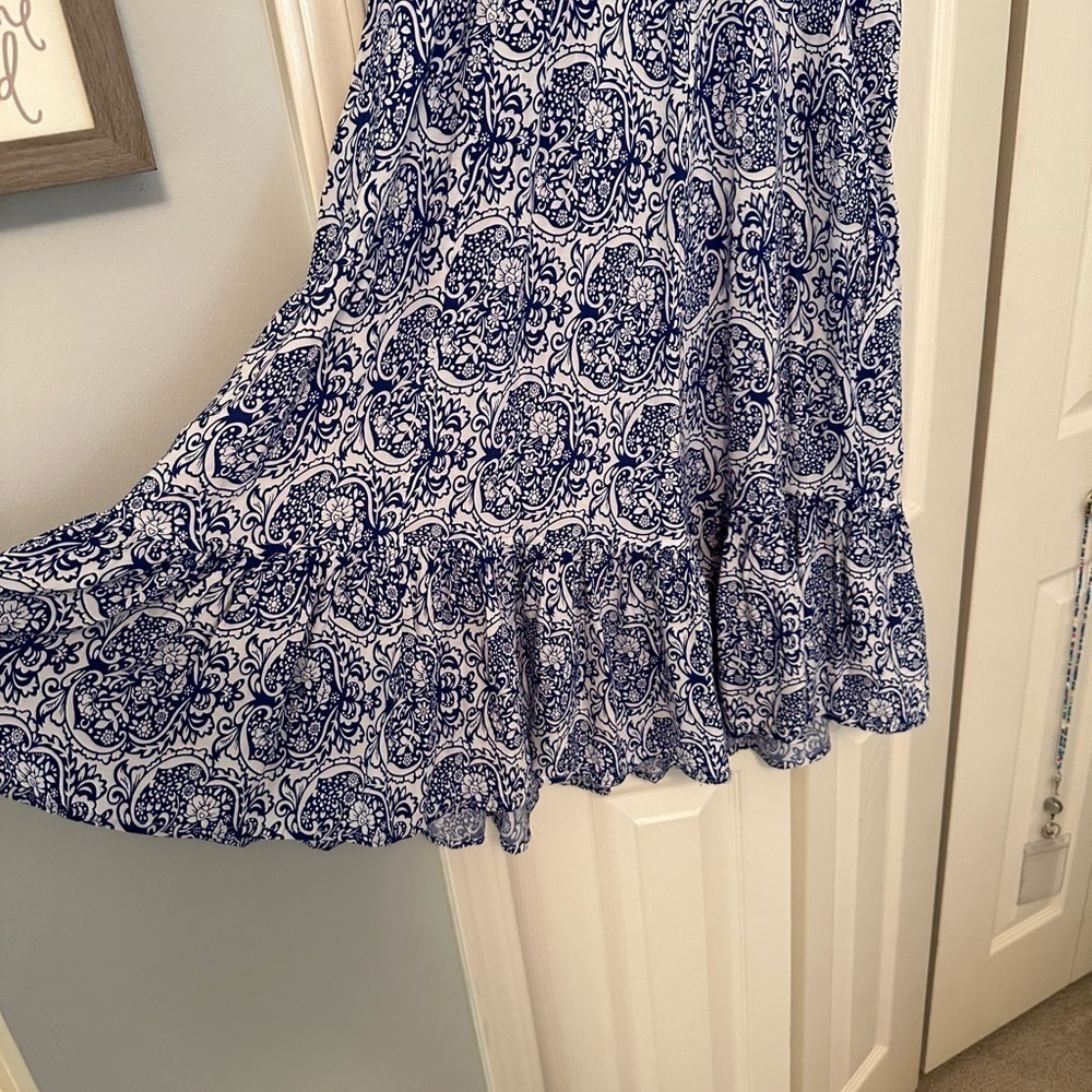 Buenos Ninos Blue & White Dress View 4